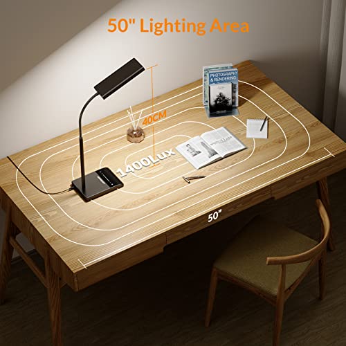 LEPOWER Desk Lamp, 800LM LED for Home Office, 12W Reading for Desk, Eye-Caring Light, Touch Table Gooseneck Lamp, 50 Light...