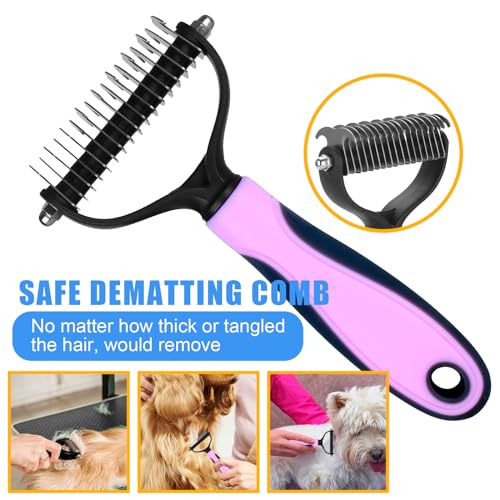 Complete Pet Grooming Solution by Dog - 9PCS Kit with Slicker Brush, Deshedding Tool, and Grooming Comb for All Breeds and...
