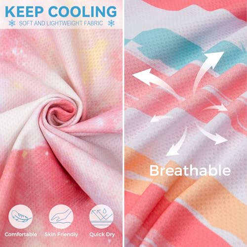 cyeollo 2pack Dog Cooling Shirt, Breathable Sleeveless Summer Clothes for Dogs, Intant Cool T Shirts for Small Dogs, Pink M