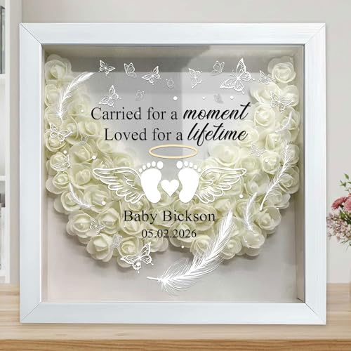 Personalized Baby Memorial Flower Shadow Box, Infant Loss Gift, Miscarriage Lover Gift, Baby Memorial Keepsake, Baby Loss ...