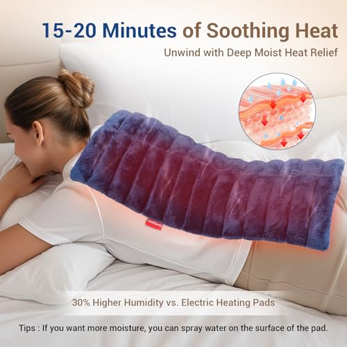 Comfytemp Large Microwave Heating Pad for Sciatica, Back Pain Relief, Period Cramps, 12x22 3.6LB Moist Microwavable Heatin...