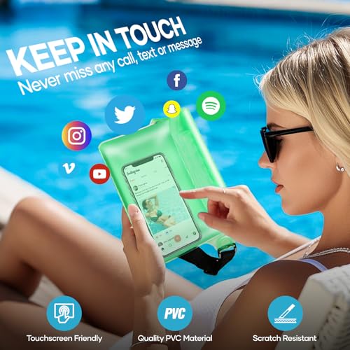 Waterproof Bag for Beach, Waterproof Pouch for Phone Passport Purse, Fanny Packs for Women, Floating Dry Bags for Cruise S...