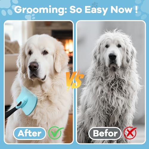 Great Pyrenees Brush,Dog Brush for Great Pyrenees,De-shedding and Fluffing Grooming Brush,Gifts for Great Pyrenees,Blue