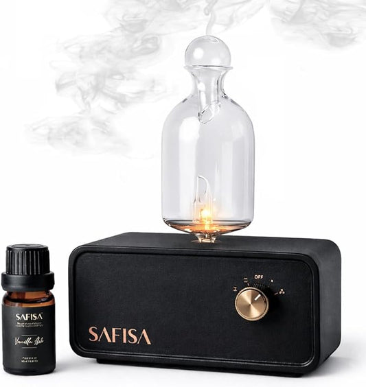 SAFISA Waterless Essential Oil Diffuser, Scent Diffuser for Home, 700 Sq. Ft., Portable Waterless Diffuser, Nebulizing Col...