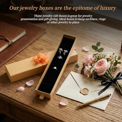 MATUFF 12-Pack Drawer Style Jewelry Gift Boxes with Sponge Insert, 8.7"x1.8"x1.2" Necklace & Bracelet Display Box for Pres...