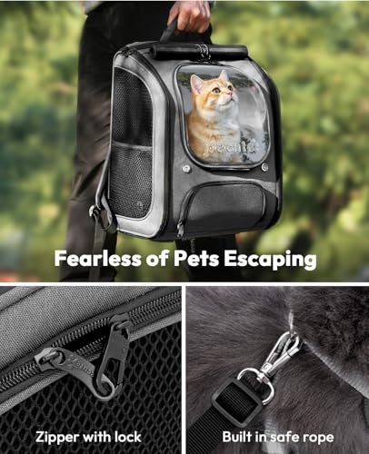 Pecute Cat Backpack Carrier, Large Space Cat Bubble Backpack, Breathable Cat Carrier, Shaded Dog Backpack Carrier, Ergonom...