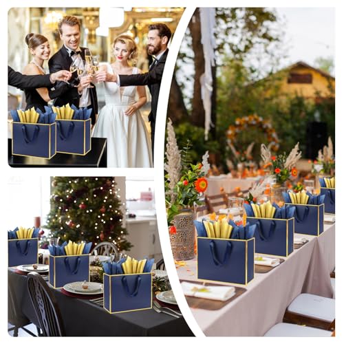 Addblu 12 Pack Large Gift Bags with Handles - Includes 36 Tissue Papers, 11.8x10x4 Inches for Thank You, Wedding, Bridesma...