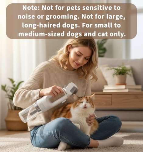 [2026 Version]Dog Vacuum for Shedding Grooming- 5 in 1 Cleaning Slicker Brush for Dogs & Cats Deshedding Vacuum Brush with...
