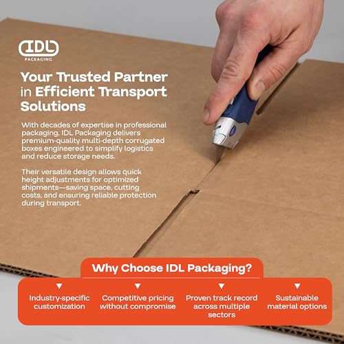 Multi-Depth Corrugated Shipping Boxes, 14"L x 12"W x 6"H, Pack of 5 - USA-Made Boxes for Moving, Storage & Small Business ...