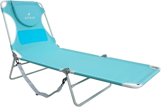 Ostrich the Ladies Comfort Lounger with Chest Support, Foldable and Portable Reclining Outdoor Patio Beach Lawn Camping Po...
