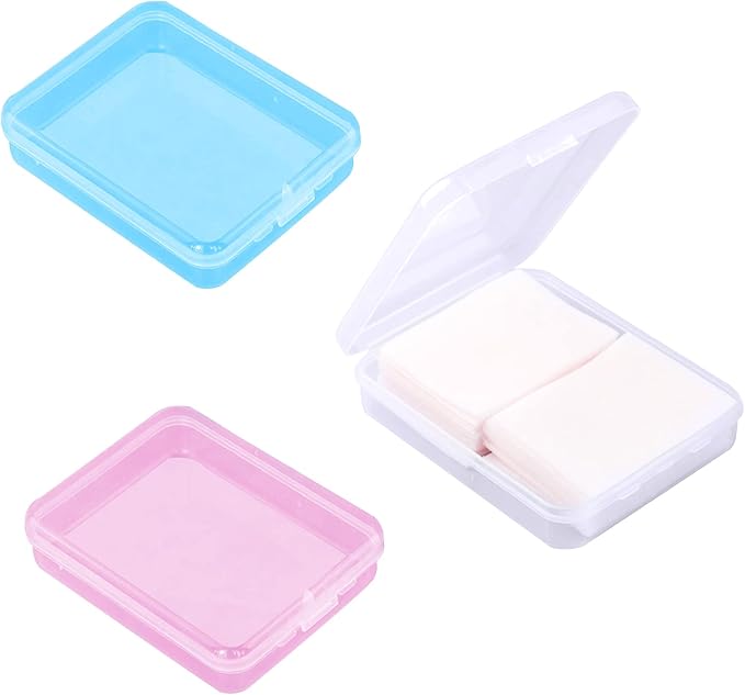 KKONHII Portable Travel Cotton Pad Holder Cotton Swab Ball Holder Dispenser Cosmetic Sponge Storage Box with Transparent L...