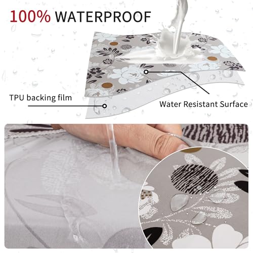 FORCHEER Waterproof Patio Cushion Covers 20x20 Floral Printed Stretch Outdoor Cushion Seat Covers for Wicker Chair Set of ...