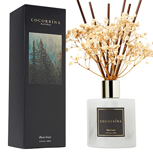 Cocorrína Reed Diffuser Sets, 6.7 fl oz. Black Forest Diffuser with Sticks Home Fragrance Reed Diffuser for Bathroom Shelf...
