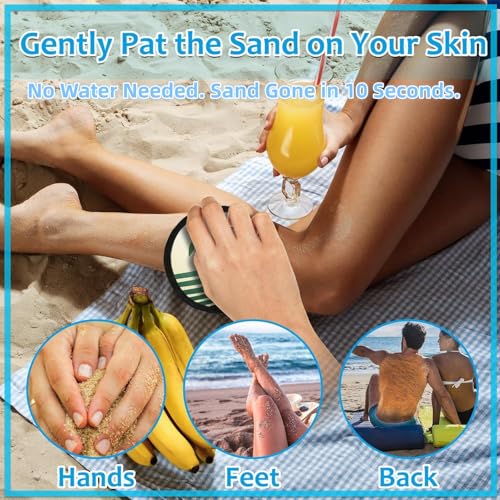 BOPLYBAY Natural Sand Remover Pouch for Beach | Aloe & Oat Powder, Talc-Free & Hypoallergenic | Waterless Cleaner for Fee...