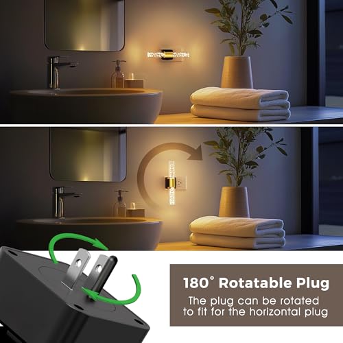 L LOHAS LED Night Light Rotating,[2 Pack] Night Lights Plug into Wall, Auto Light Sensor Nightlight Dimmable 100LM, 3000K ...