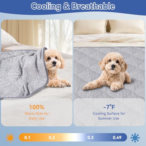 Premium Cooling Dog Blanket,Ultra-Soft & Lightweight Reversible Throw for Dogs,Washable Pet Throw Blanket with Q-MAX>0.4 f...