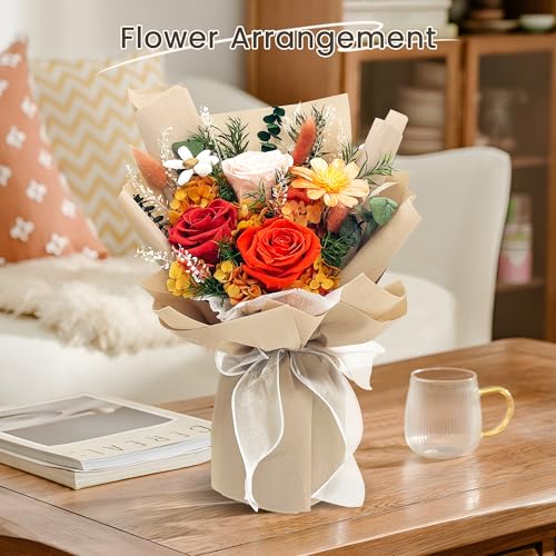 QOEAZY Flowers for Delivery, Preserved Flowers Bouquet with Gift Box, Rose Gifts for Women Mom Grandma