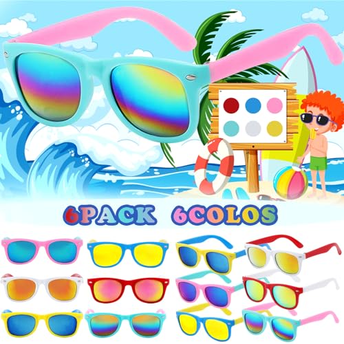 GoodUping 6 Pack Kids Sunglasses Bulk with UV Protection, Kids sunglasses Party Favors for Boys and Girls Ages 3-6, Essent...