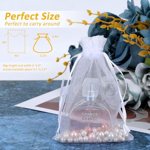 Angooni 200PCS Sheer Organza Gift Bags with Drawstring, 4x6 Inch Jewelry Pouches for Weddings, Parties, and Festivals (10 ...