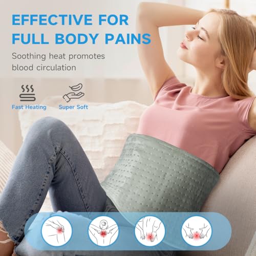 GOTCOZY Heating Pad for Back Pain Relief & Cramps,Electric Heating Pads for Neck and Shoulders with 2H-Auto Shut Off and 5...