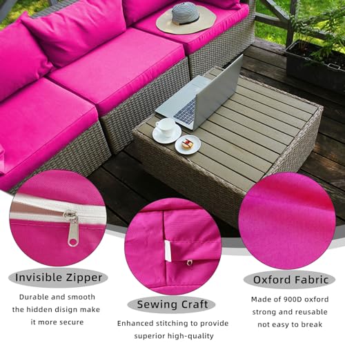 Joramoy Patio Cushion Covers 22×20×4 in - Waterproof Outdoor Seat Cushion Slipcovers Replacement Set of 2, Outdoor Chair C...