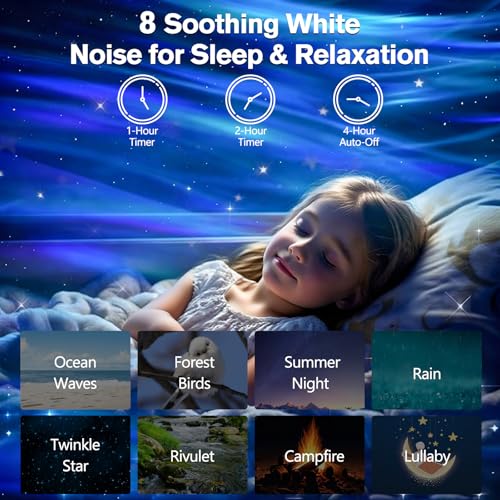 Northern Galaxy Light Aurora Projector, Star Projector with 33 Light Effects, Starry Nebula LED Lamp for Bedroom with Remo...