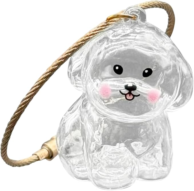 Azhieni Dog Fur Memorial Keychain, Happy Dog Hair Memorial Keepsake Capsule, Pet Fur Keepsake Collection Keychain, Persona...