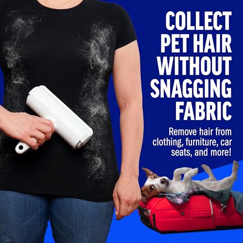 ChomChom Roller Pet Hair Remover – Original Size Reusable Lint Roller for Cat & Dog Hair on Furniture, Couch, Carpet, Car,...
