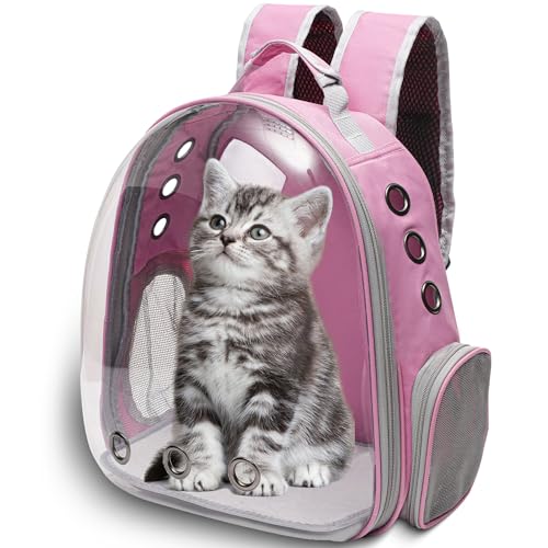 Vivicreate Large Cat Backpack Carrier for Travel and Hiking Transparent Pet Bubble Backpack for Cats up to 20lbs with Vent...