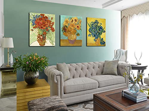 OKEXCKK Sunflowers of Vincent Van Gogh Wall Art, Irises Flower Paintings Artwork Reproduction, Giclee Canvas Prints Pictur...