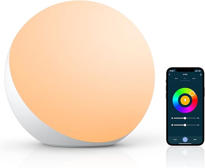 Hifree Smart Table Lamp, Dimmable Desk Lamp with App/Voice Control, LED RGB Color Changing Touch Lamp, Night Lamp for Bedr...