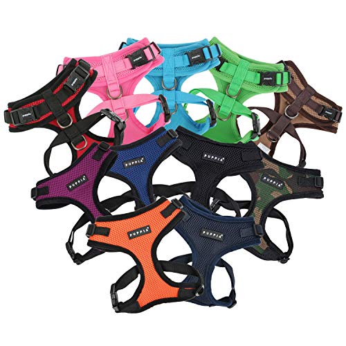 Authentic Puppia RiteFit Harness with Adjustable Neck, Black, Large