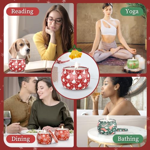 DeckTheHalls Christmas Candles, Scented Candles for Reading, Yoga, Dining, Bathing, Candle Set for Women & Men, Made with ...