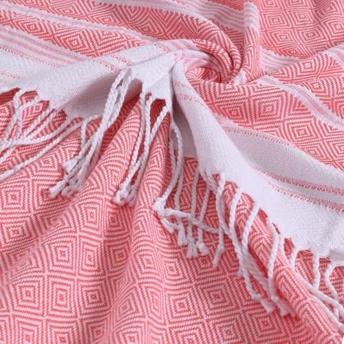Genovega 6 Packs Oversized Turkish Beach Towels Set Bulk 74"x38" Extra Large Quick Dry Sand Free Light Swim Bath Camping P...