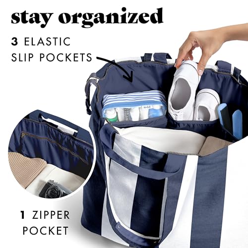 Fit & Fresh Large Beach Bag for Women - Extra Large Travel Tote With Pockets
