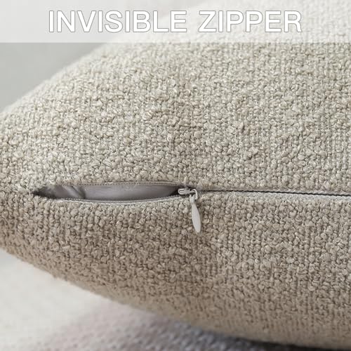 OTOSTAR Set of 1 Textured Boucle Throw Pillow Covers Lumbar Pillow Cases Cozy Soft Decorative Couch Cushion Case for Chair...