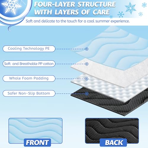 ZENGAOOU Dog Cooling Mat for Medium to Large Dogs, Washable Cool Touch Cooling Fabric with Non Slip Bottom, Waterproof Pet...
