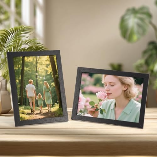 HORLIMER 5x7 Picture Frame Set of 12, Black Picture Frames Display 5 by 7 Photo for Wall or Tabletop