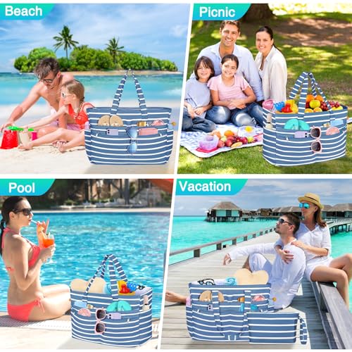 HUANLANG Extra Large Beach Bag Waterproof Beach Totes Bags for Women Men,Pool Bag with Zipper Wet Pocket