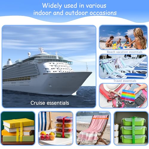 6 Pack Towel Band for Beach Pool Lounge Chair Strap Clip Carnival Cruise Ship Essentials 2026 Packing List Royal Caribbean...