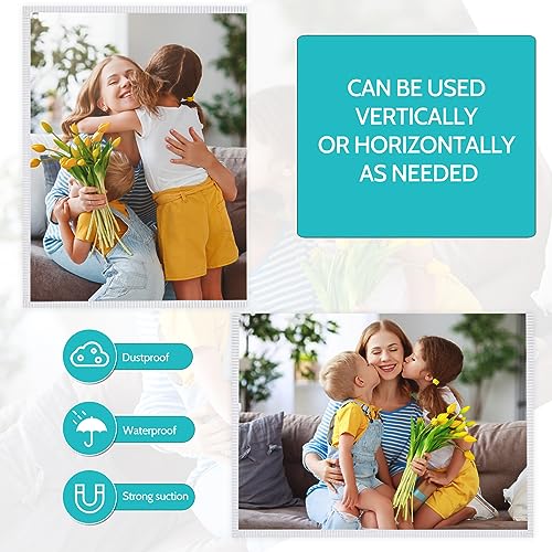 vivinin Magnetic Picture Frame, 12 Pack Magnetic Frame Reusable, Magnetic Photo Frames for Refrigerator 4x6” With White Bo...