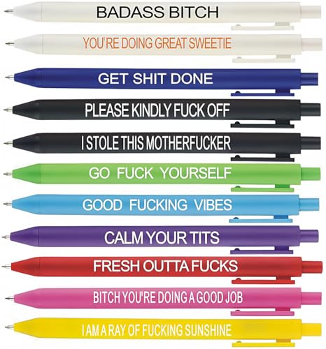 Cityhermit 11Pcs Funny Adult Ballpoint Pen Set, Premium Days of The Week Swear Cuss Word Pens for Office Gifts, Novelty Pe...