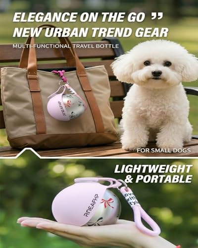 Dog Water Bottle with Bowl 2-in-1 Portable Leak Proof 10 OZ Puppy Travel Drink Dispenser for Large Medium Small Breeds Sta...