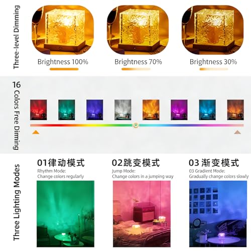 Mrauzlty Ocean Wave Projector Light with Bluetooth Speaker, 16 Colors LED Mood Lamp, Music Sync Night Light for Bedroom, P...