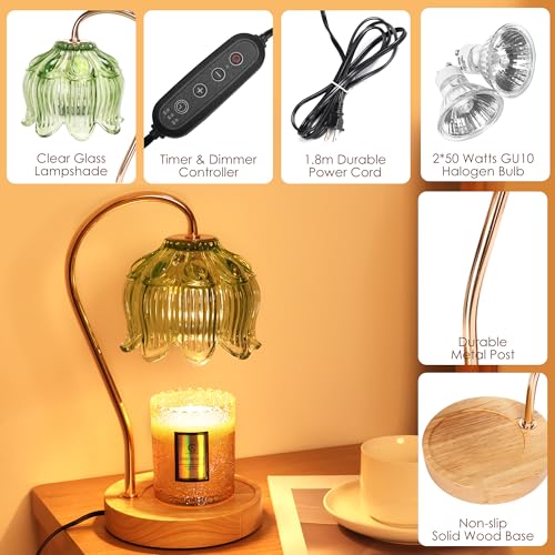 Merrtody Flower Candle Warmer Lamp with Timer & Dimmer - Fits All Jar Scented Candles - Christmas & Mother's Day Gift for ...