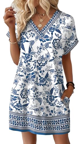 WIHOLL Dresses for Women 2025 Casual Summer Tshirt Dress Wedding Guest Dresses Short Sleeve Fashion Beach Vacation Clothes