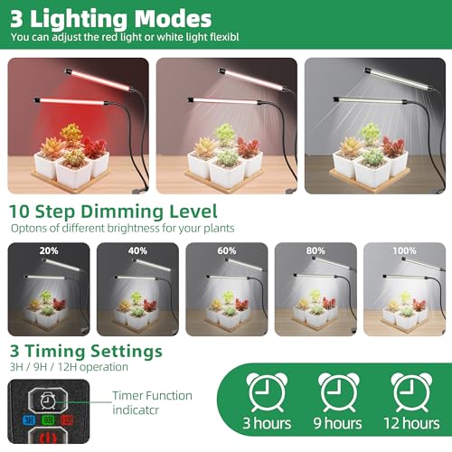 EWPJDK Grow Light 6500K Full Spectrum Plant Grow Lights 84 LED Plant Light with Clip Grow Lamp for Indoor Plants Growing L...