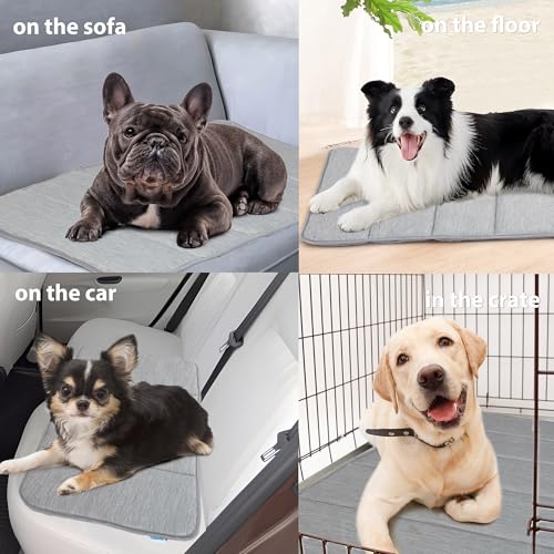 ZAKAPAWS Cooling Dog Mat Q-Max>0.5 - Rapid Cooling Tech, Thin Breathable Crate Pad, Portable Washable Summer Mat, Chill So...
