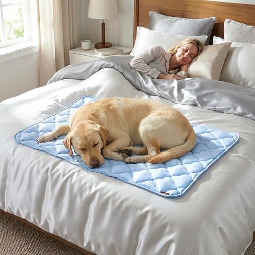 ZOMISIA Dog Cooling Mat for Extra Large Dogs, Q-Max>0.5 Thin Breathable Crate Pad for Pet, Portable Washable Kennel Pad fo...