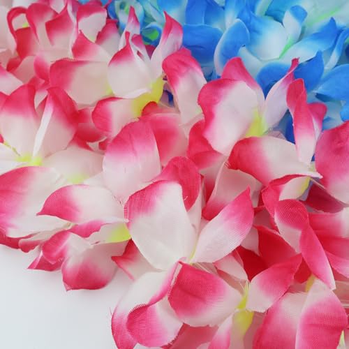 Aacehlh Hawaiian Leis Set,Hawaiian Luau Flower Leis Necklace Headband Bracelets Set,Essential Party Decorations for Birthd...